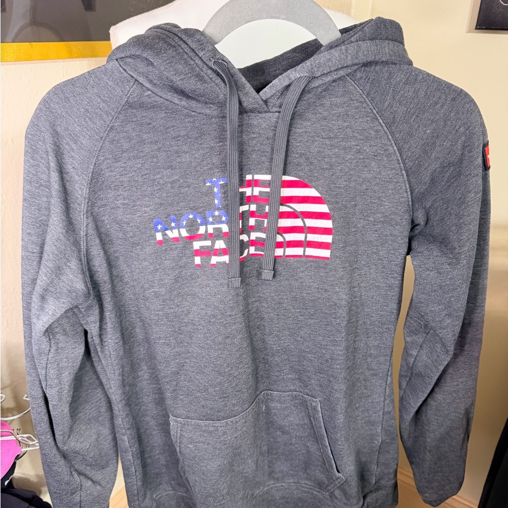The North Face Charcoal‎ Hoodie with Flag Logo